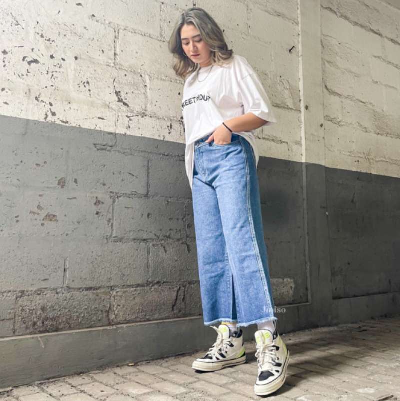 Promo Celana Jeans Highwaist Kulot 722 