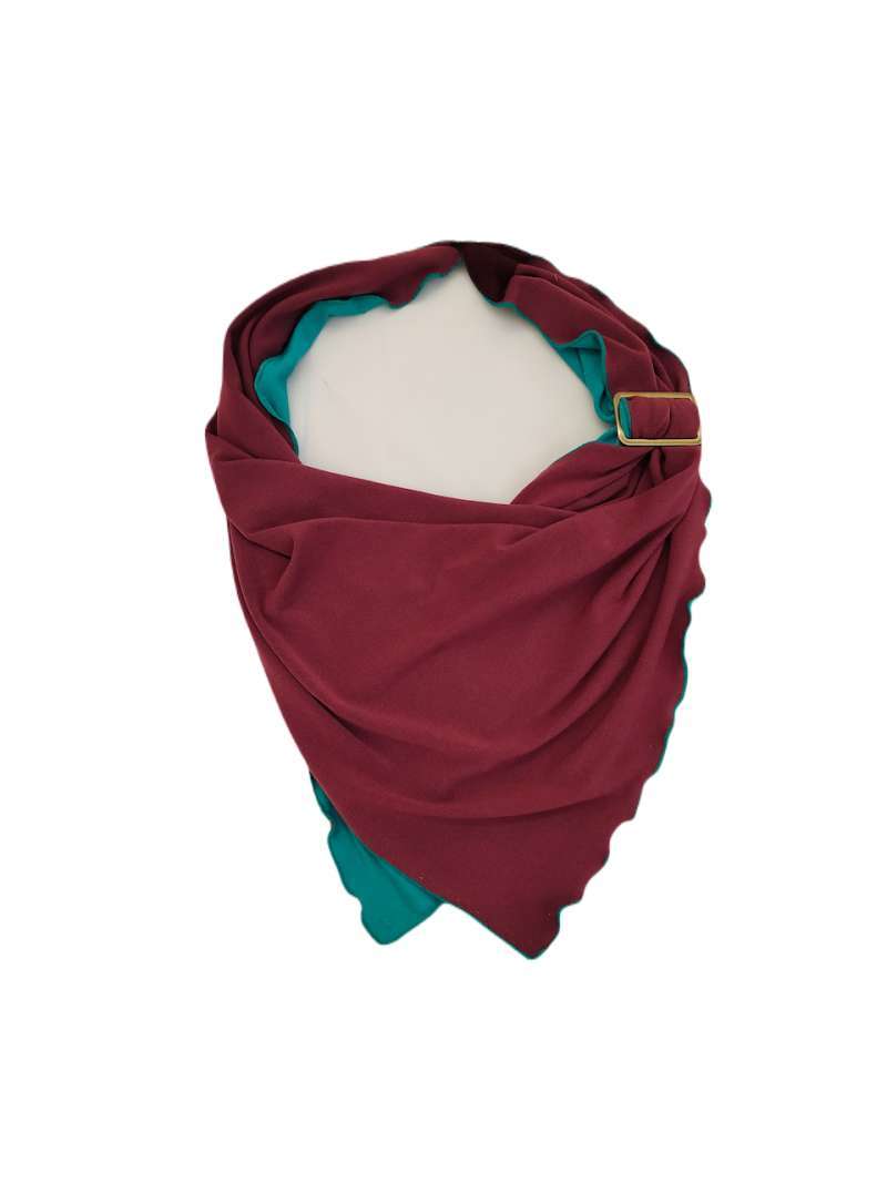 Syal Leher Scarf Segitiga Korea Syal Kecil Jersey Kotak Bolak Balik GESYAL  Free Gesper Ungu Toska Turkish