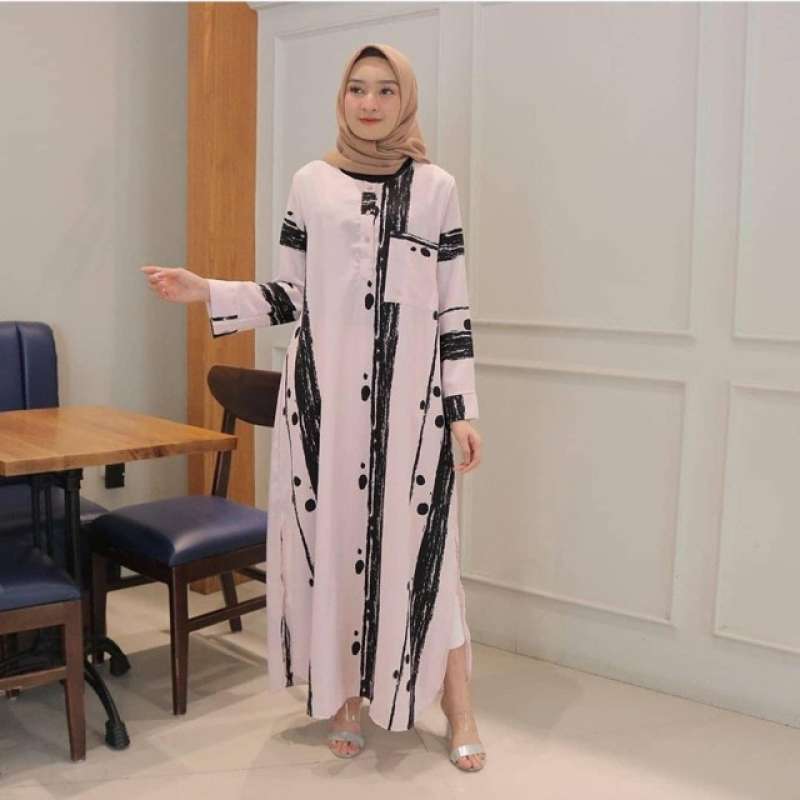 Jual Gamis Dhania Motif Etnik Busui Bumil Dress Syari Wolfis Premium Murah Mei 2021 Blibli