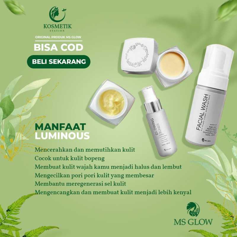 Jual Ms Glow Luminous Series Original Paket Krim Penghilang Flek Hitam Bekas Jerawat Ampuh Terbaru Desember 2021 Harga Murah Kualitas Terjamin Blibli