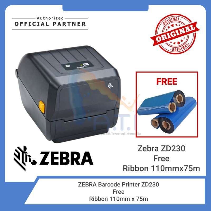 Jual ZEBRA Printer Sticker Label Barcode ZD230 ZD 230 2in1 ...
