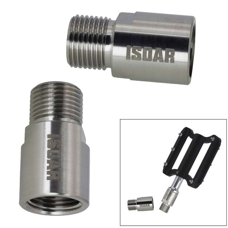 1 Pair Steel Bike Pedal Extenders Screw Adapter Kit for 9/16 in Bike Part