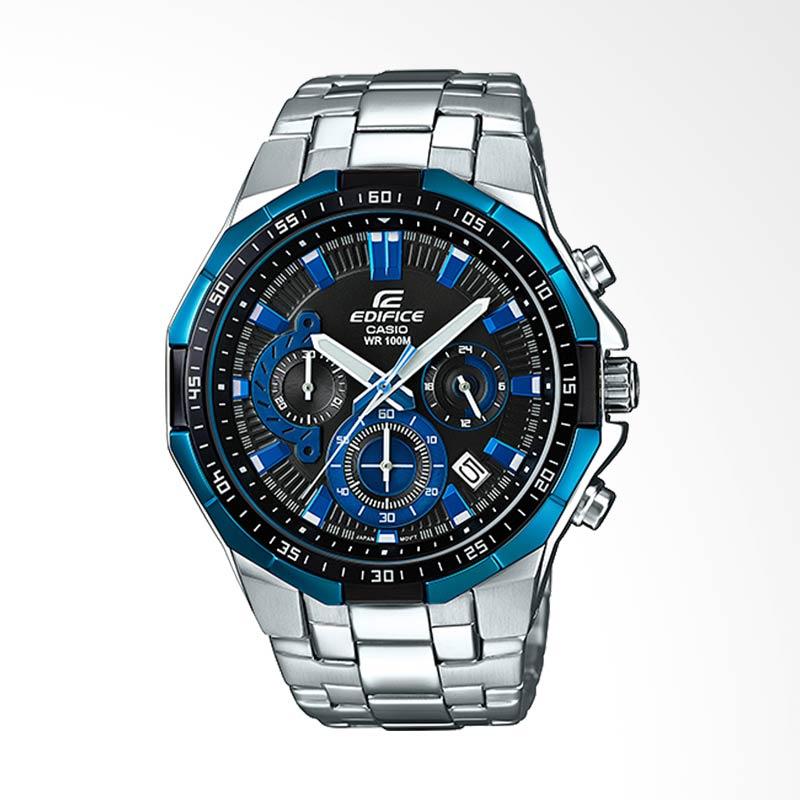 Casio Edifice Chronograph Bahan Tali Stainless Steel Jam Tangan Pria - Silver EFR-554D-1A2VUDF