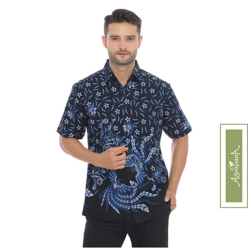 Agrapana Baju Kemeja Hem Batik Pria Cowok Lengan Pendek Modern Premium Laki  Laki Original Terbaru Abhitah