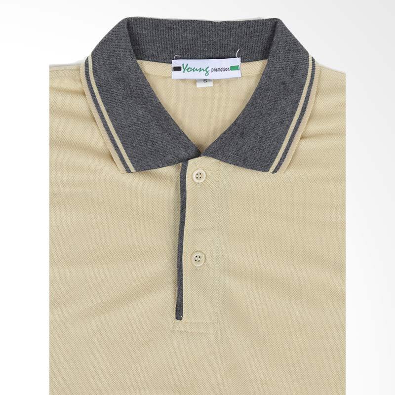 Jual Elfs Shop Neck Polo Shirt - Abu Tua Khaki Online - Harga & Kualitas Terjamin