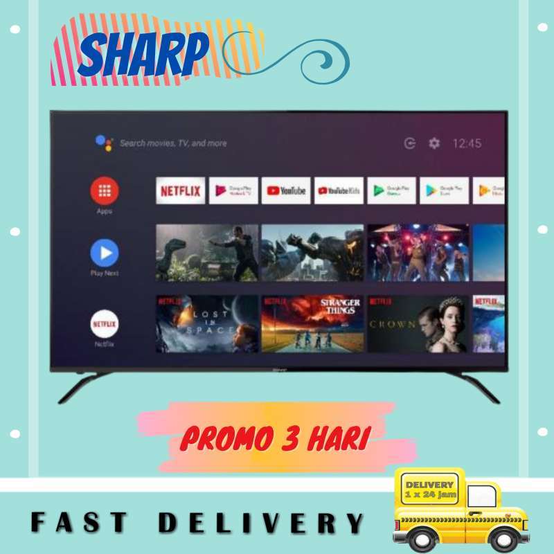 promo led tv sharp 70 inch 4t c70bk1x 4tc70bk1x uhd android tv murah