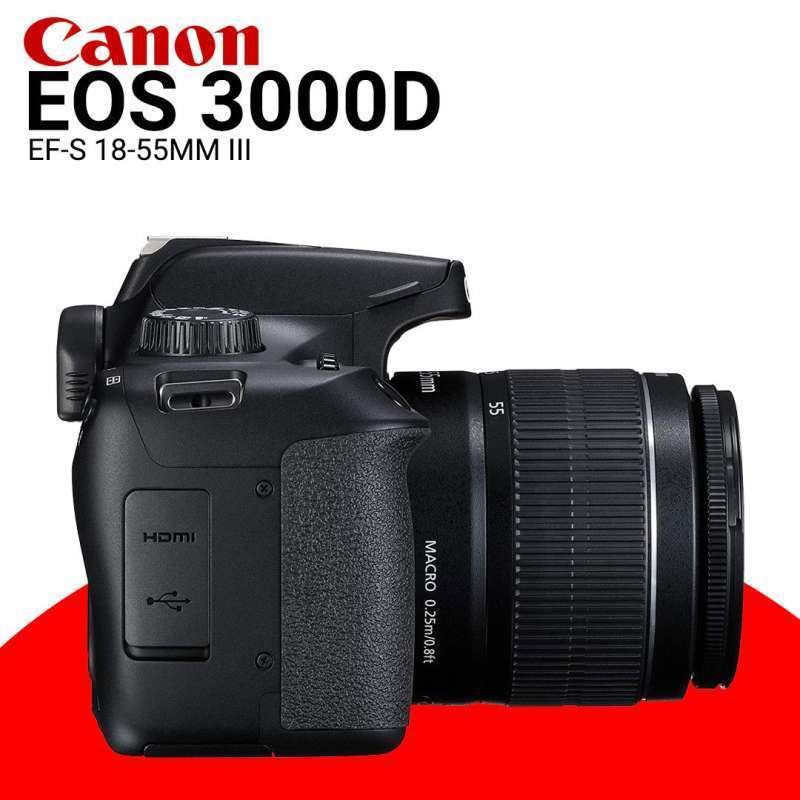 canon eos 3000d kit ef s18 55 iii dslr camera black