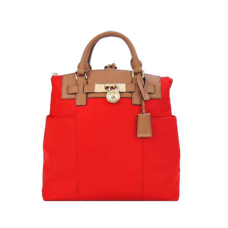 Jual MICHAEL KORS HAMILTON Nylon stitching backpack big red di