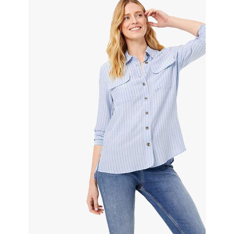 Jual MARKS & SPENCER - Kemeja Wanita - Striped Utility Shirt - 10 Medium Blue Mix di Seller MARKS & SPENCER WOMEN Official Store - Kab. Bogor, Jawa Barat | Blibli