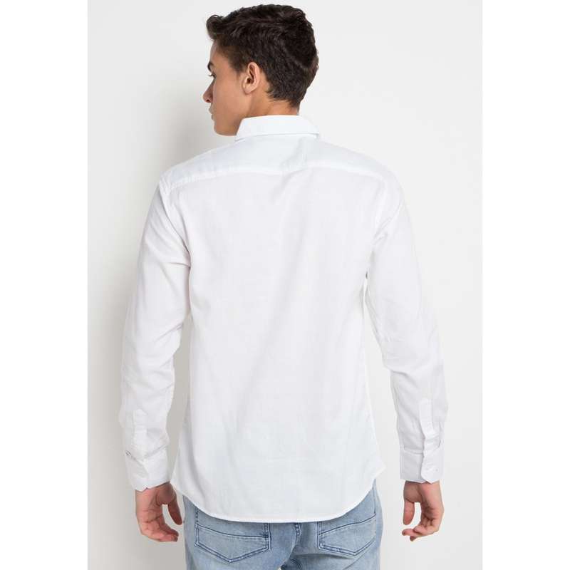 KEMEJA PRIA Hella Long White Shirt 