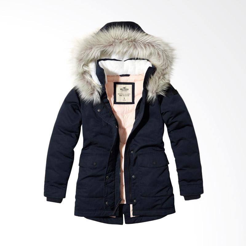 hollister navy parka
