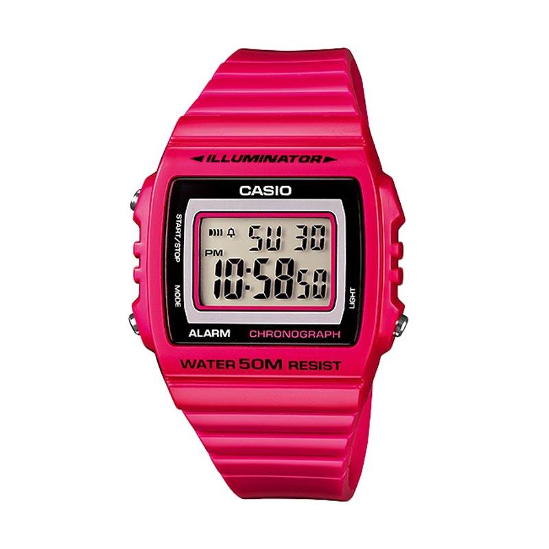 Jual CASIO W 215H 4AVDF Illuminator Resin Jam Tangan Wanita Pink