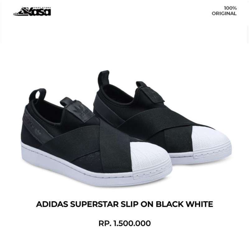 Harga adidas superstar slip on white cheap