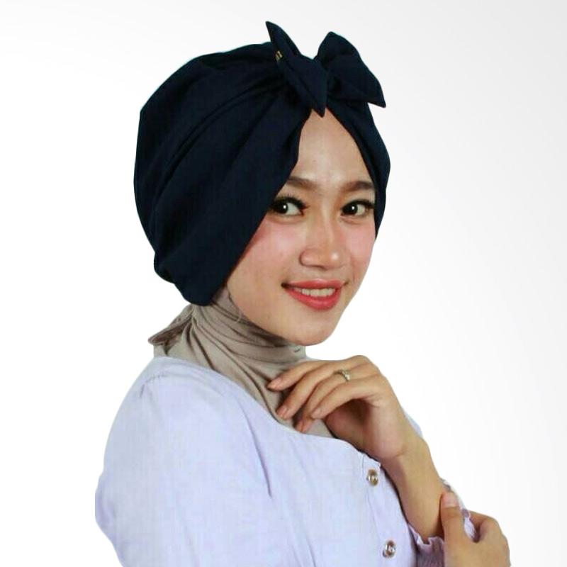Ulasan Terbaru Hijab Bandung Kerudung Bow Turban - Navy Dan Harganya