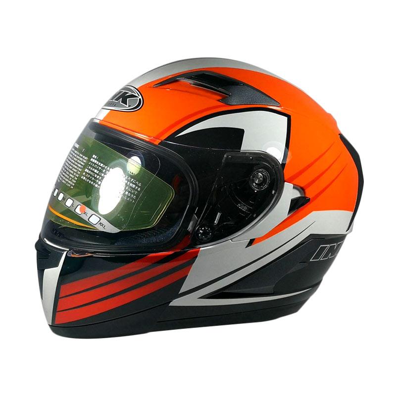 Double Visor Helm Full Face - Orange 