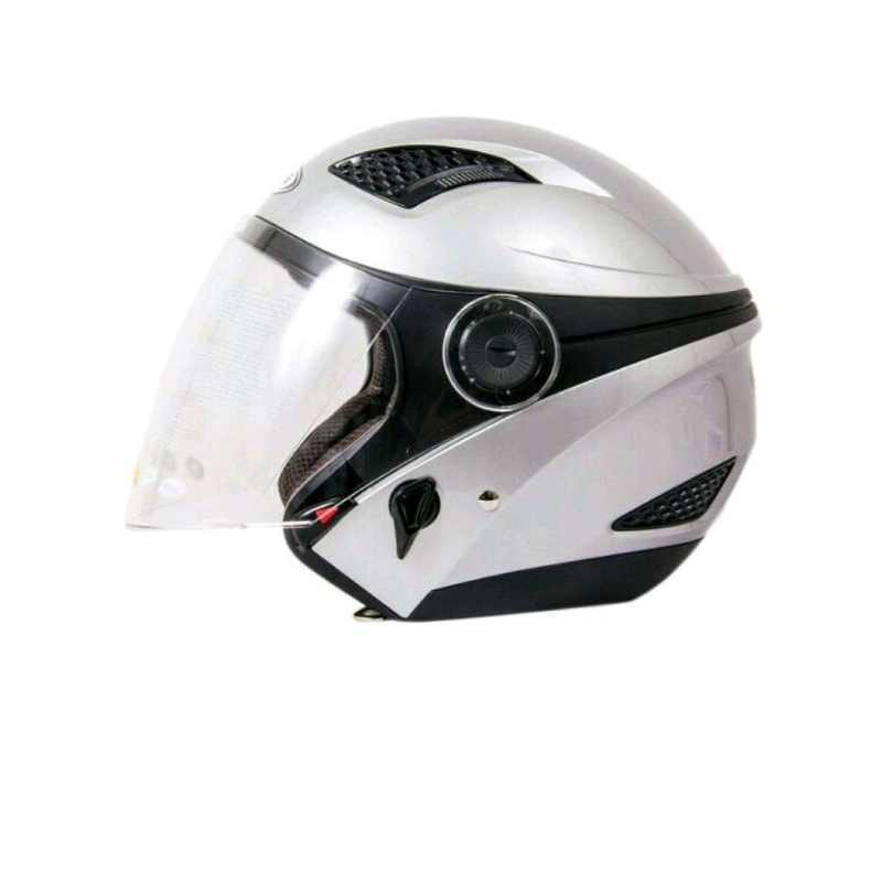 Promo Zeus Zs-610 Helm Half Face Silver Xxl Diskon 11% Di