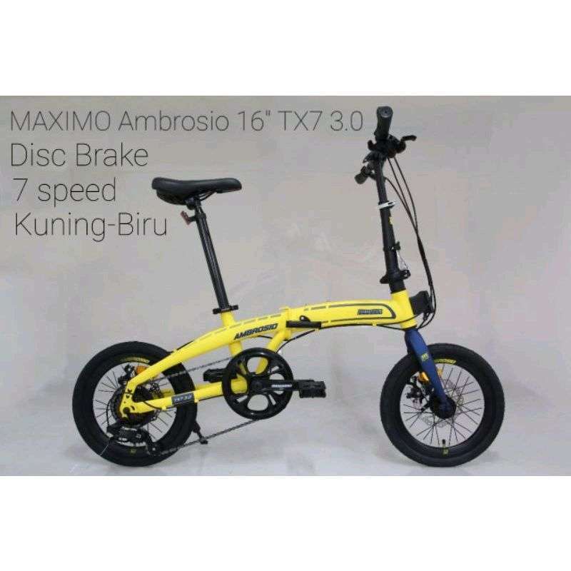Jual Sepeda Lipat Folding Bike Maximo Piegare Ambrosio 16 inch TX7