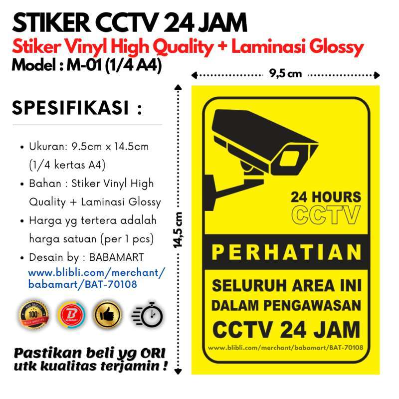 Jual Stiker Cctv 24 Jam Vinyl High Quality Laminasi Glossy Sticker 1 4 Di Seller Babamart Kota Depok Jawa Barat Blibli Jual Stiker Cctv 24 Jam Vinyl High Quality Laminasi Glossy Sticker 1 4 Di Seller Babamart Kota Depok Jawa Barat Blibli