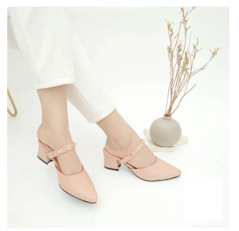Jual SANDAL SEPATU HEELS WANITA PEACH 36 di Seller Lidiya Sumber