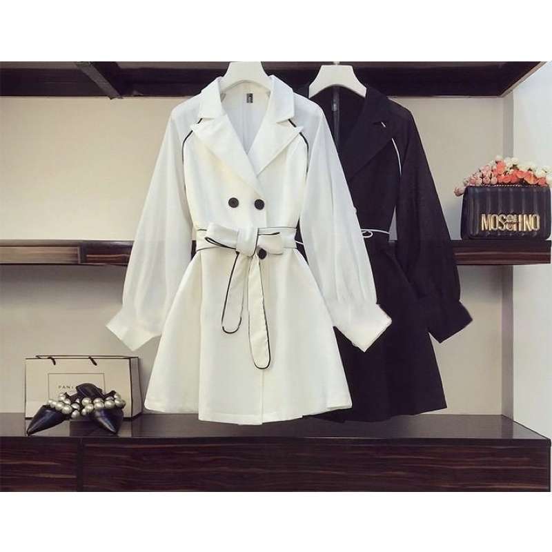 blazer korea korean style long blazer wanita