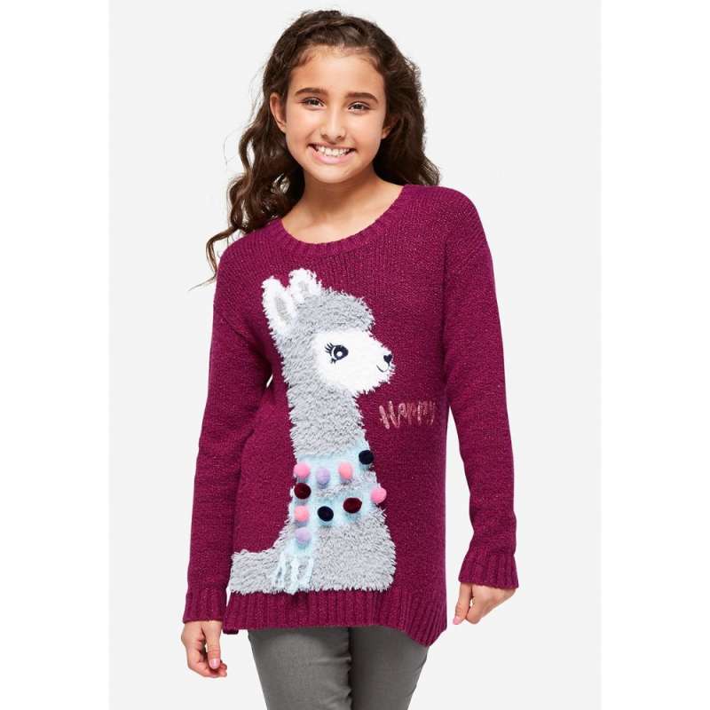 Jual Justice Girls Llama Critter Sweater Sweater Anak Perempuan
