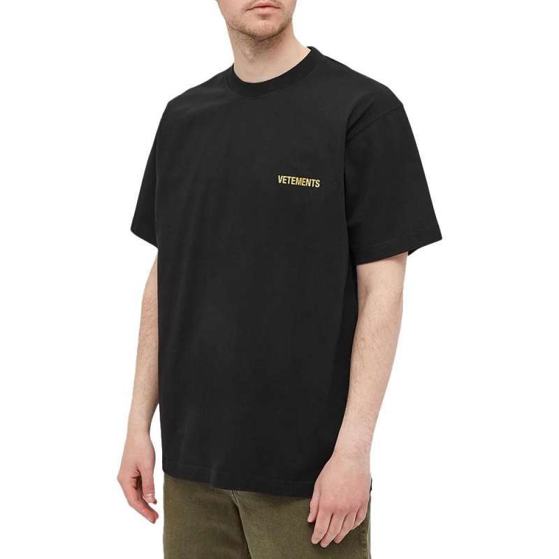Vetements Logo Patch T-Shirt Black Man 