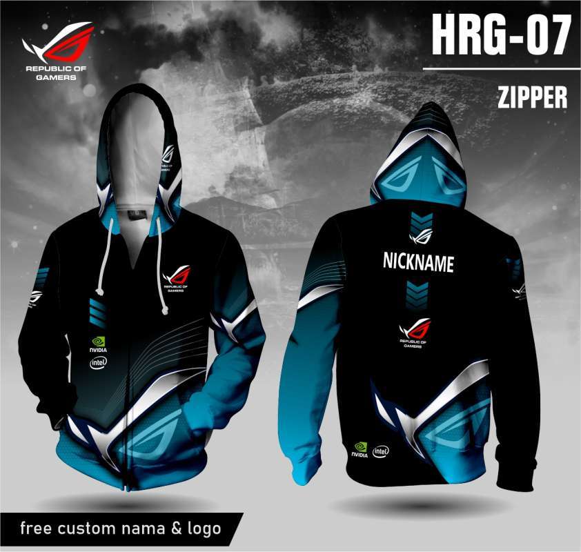 Promo Jersey hoodie zipper republic of gamers baju rog kaos game