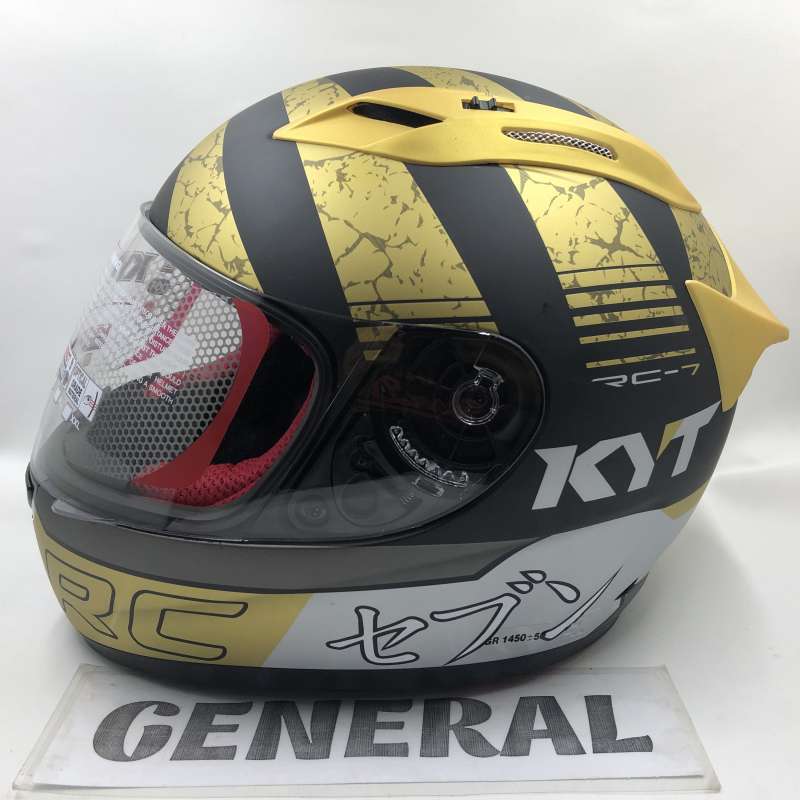 Jual Helm KYT RC 7 RC Seven 17 Black Gold Doff Hitam Gold Dop
