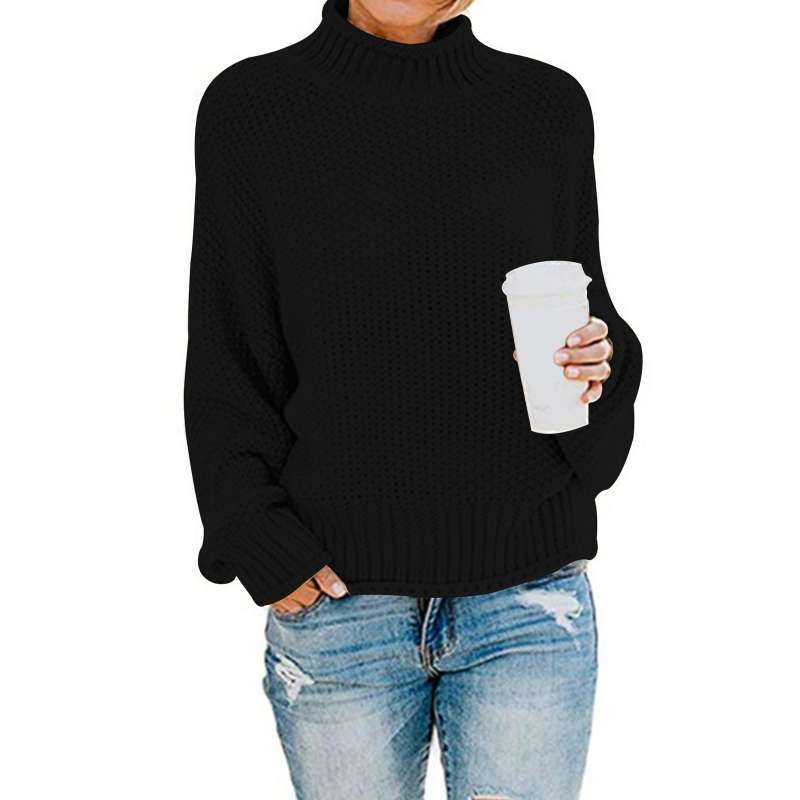 Promo Womens Turtleneck Batwing Sleeve 