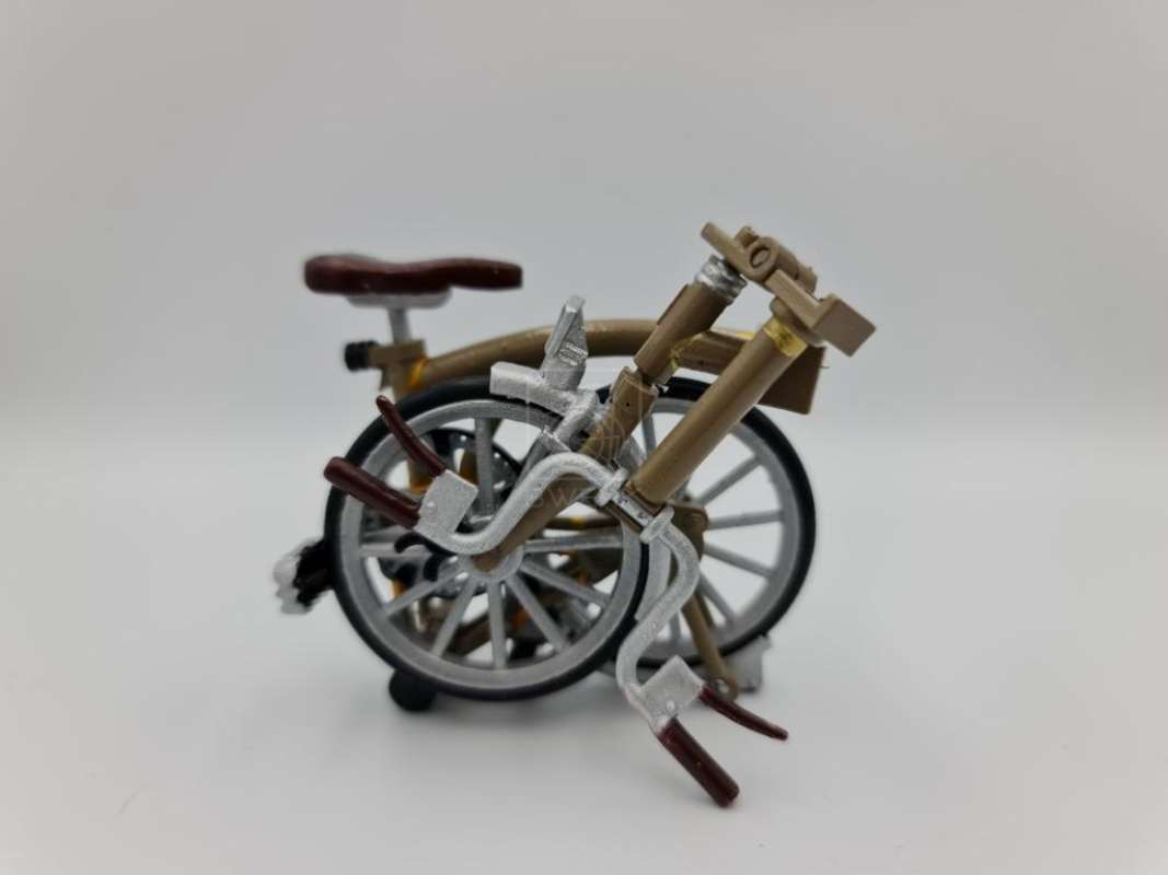 Promo Brompton Raw Lacquer Folding Bike Miniature Figure Display