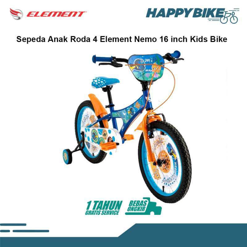 Jual Sepeda Anak Roda Element Nemo 16 Inch Kids Bike Blue Orange