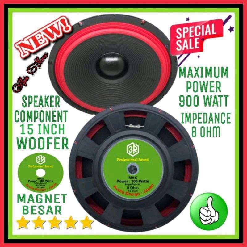 Inch Merah Woofer Magnet Besar 900 Watt 