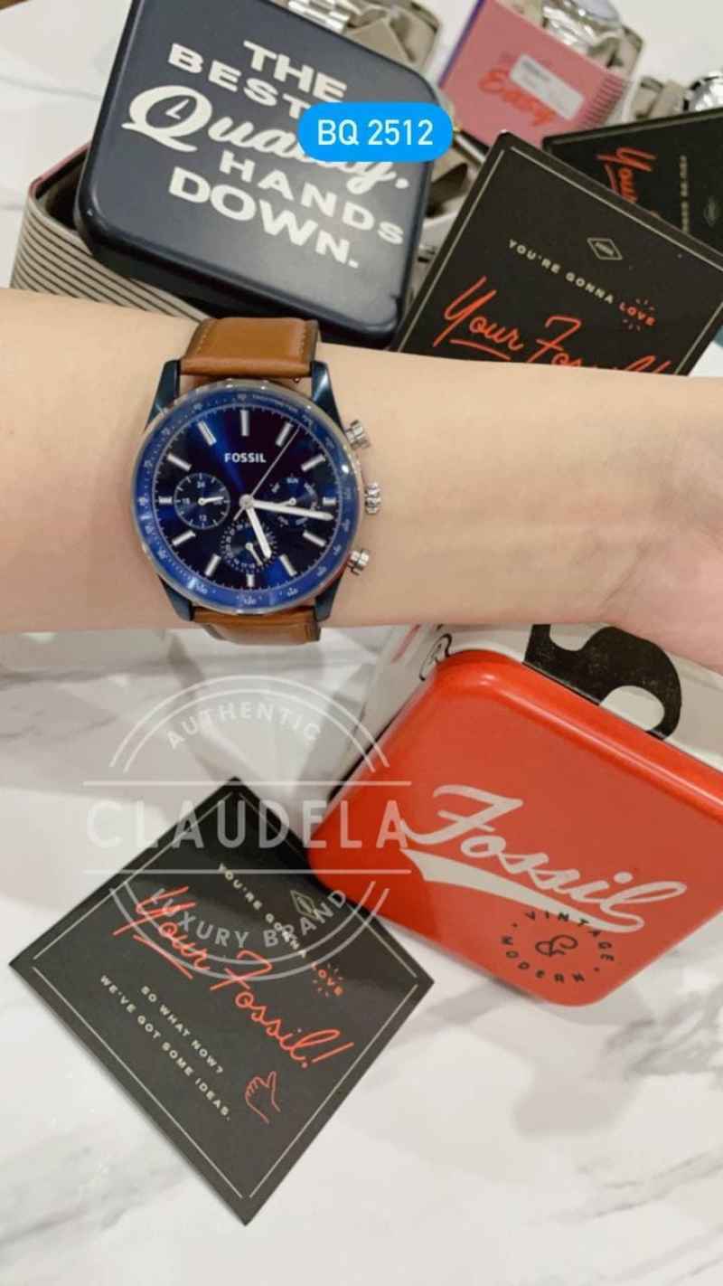 Jual FOSSIL Sullivan Multifunction Brown Leather Mens Watch