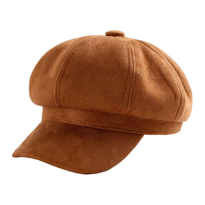 Promo Warm Solid Berets Hat Chain Flat 