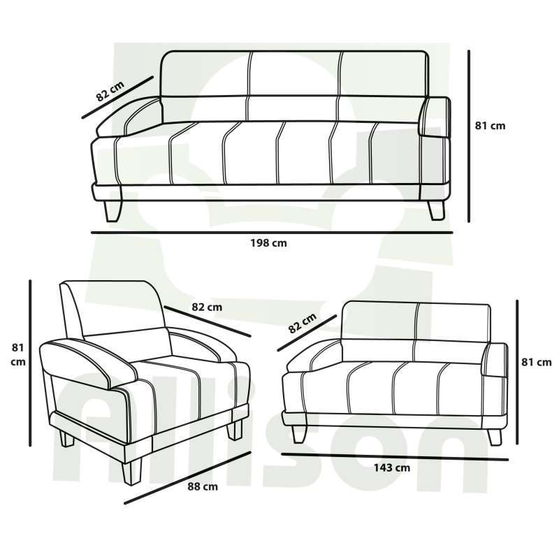 Ukuran armchair sales