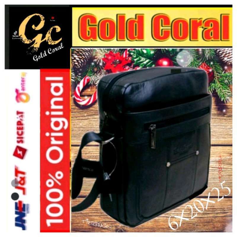 Jual TAS SELEMPANG GOLD CORAL SLING BAG BODY MEN MESSENGER