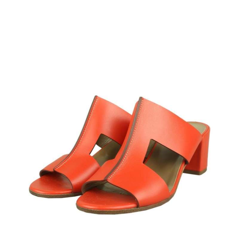 Promo Hermes Ostia Block Heel Sandals 