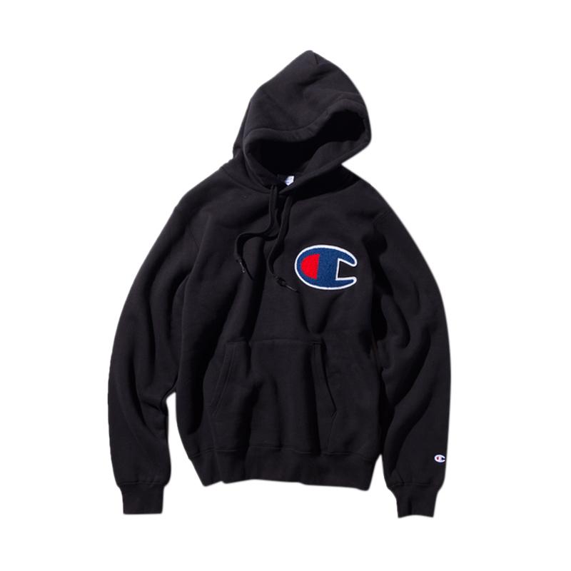 champion big c hoodie black