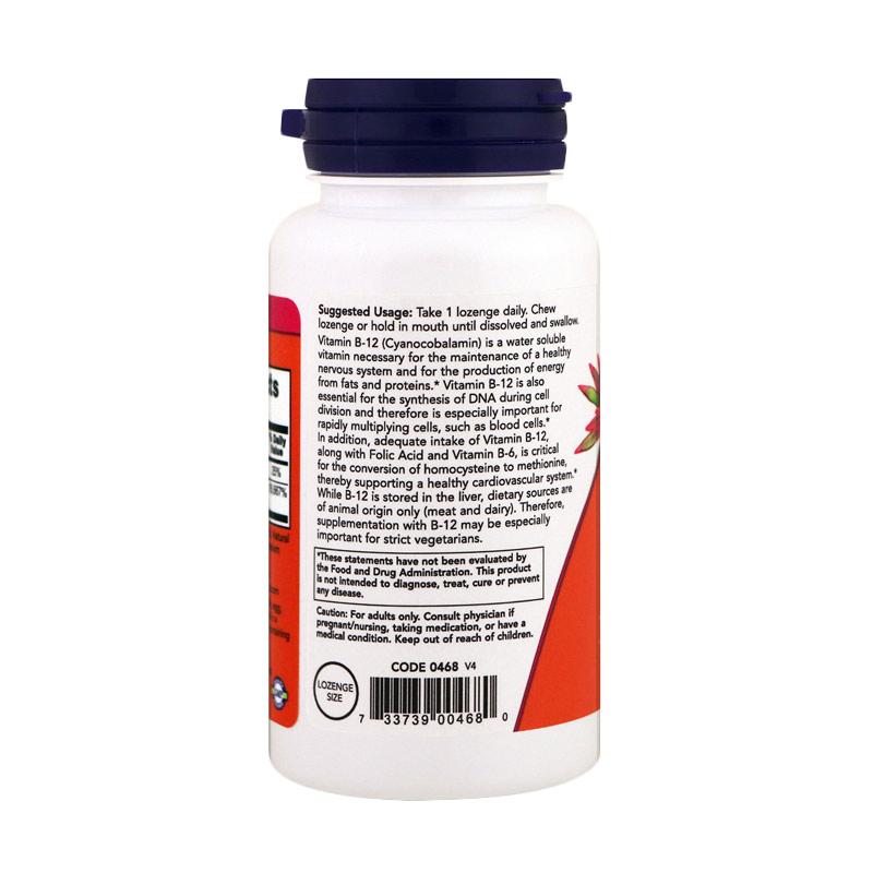 Jual Now Foods Vit B12 dan Folic Acid 1,000 mcg Suplemen [250 ...
