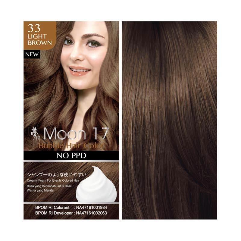 Buy 2 Get 1 Moon 17 Bubble Hair Color Cat Rambut Light Brown