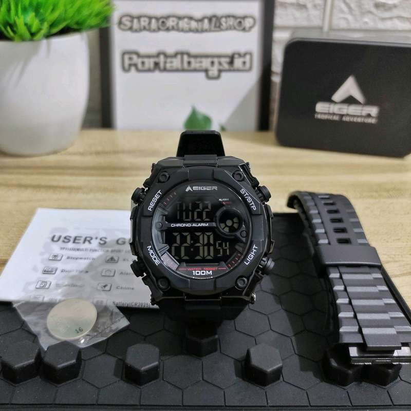 Jual Eiger YP11538 LCD Watch Jam Tangan Pria Black di Seller