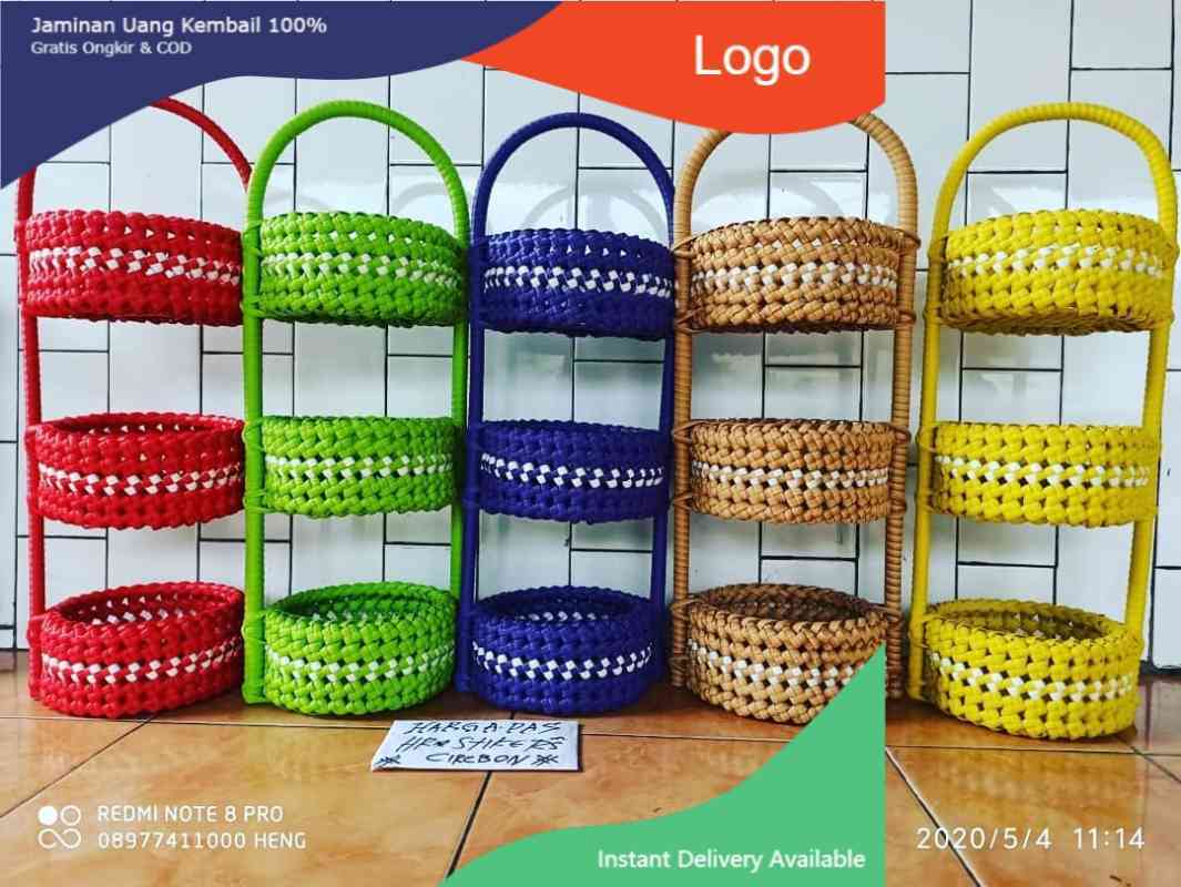 jual keranjang 3 susun wadah serbaguna rak minimalis tempat bawang