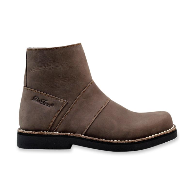 Jual Dr Faris Footwear Casual Resleting Kulit Sepatu Boots Pria