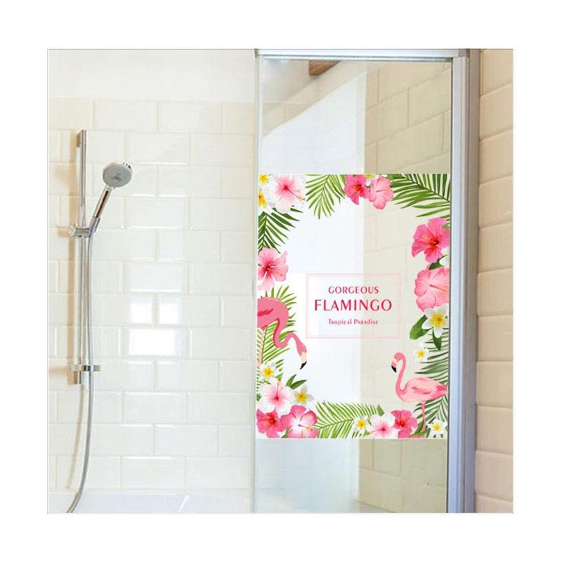 bluelans 1 tropical flamingo door window glass sticker removable pvc decal room decor