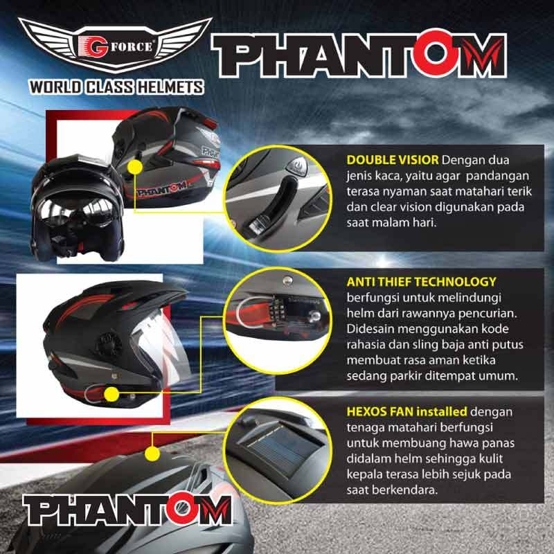 Jual G Force Gf Hf L Phantom Helm Half Face Glossy Online Desember 2020 Blibli