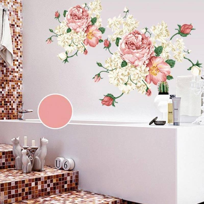 Jual Bluelans Peony Flower Decal Removable Diy Mural Art Tv