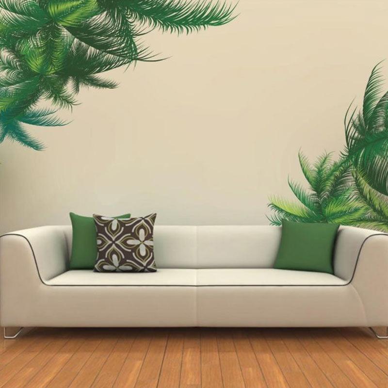 Jual Bluelans Refreshing Green Palm Leaves Wall Sticker Self