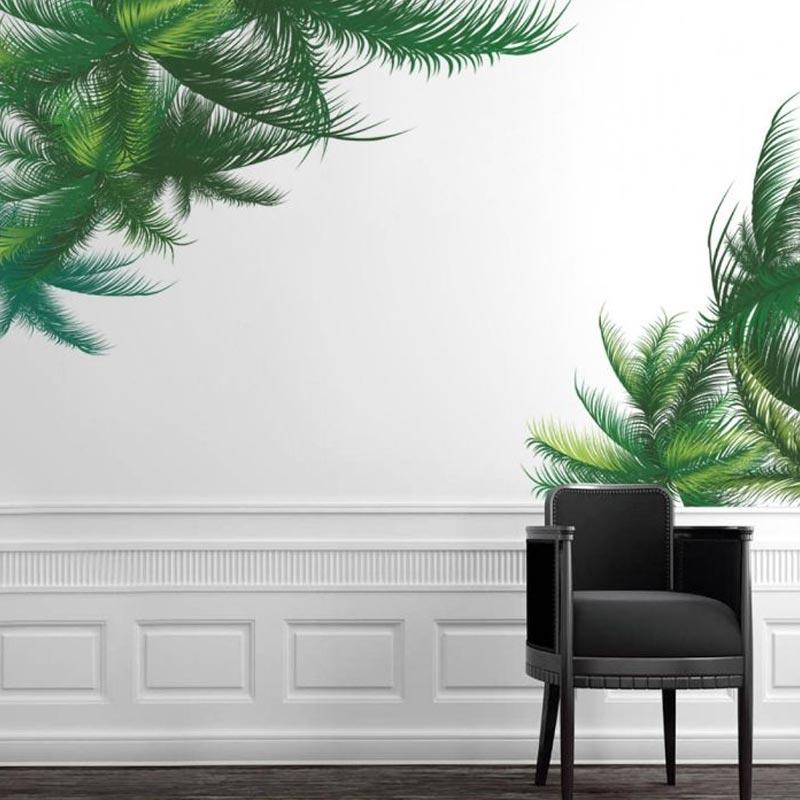 Jual Bluelans Refreshing Green Palm Leaves Wall Sticker Self