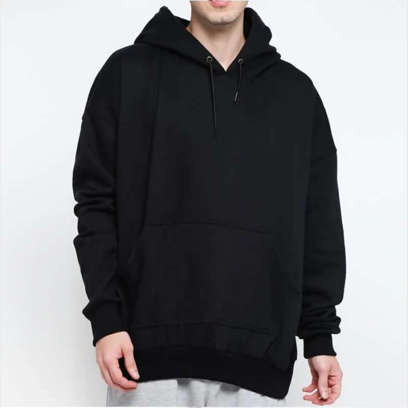 Jual Sweater Hoodie Pria Oversize Hitam Polos Hoodie Polos Unisex