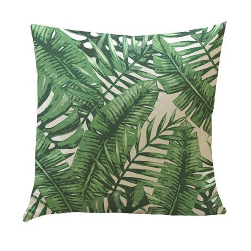 green leaf pillow